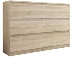  Komód 6 Fiókos 120 cm R120 Sonoma