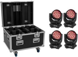 EUROLITE Set 4x LED TMH-X4 Moving-Head Wash Zoom + Case