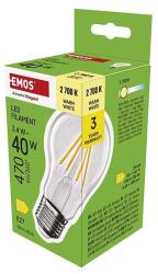 EMOS LED izzó Filament A60 / E27 / 3, 4 W (40 W) / 470 lm / Meleg fehér (ZF5D22)