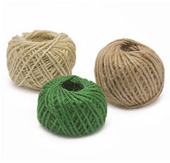  Kötözőzsineg szett, juta, natúr, zöld, fehér, 3x25m (11313)