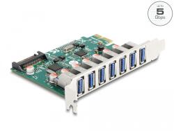 Delock 90104 7x külső USB Type-A 5Gbps port bővítő PCIe kártya (90104)
