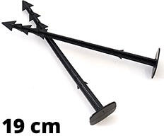  Műanyag leszúró tüske: fólia és háló talajra rögzítéséhez, Spike 19 cm, fekete (20 db) (Spike - 19 cm 20db/cs)