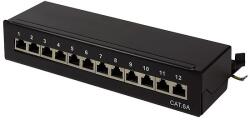 LogiLink Cat. 6A Patch Panel 12-Port desktop, shielded, black (NP0019B)