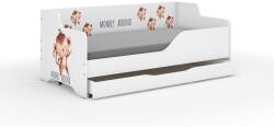 Wooden Toys Lilu Gyerekágy Laminált Fronttal És Oldallal 160 x 80 cm Matraccal És Ágyneműtartóval - Majom