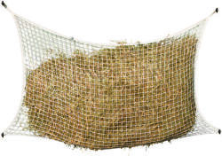 Plasă pentru fân Kerbl, albă, cu ochiuri pătrate (Dimensiuni: 160 x 100 cm | Dimensiune ochiuri: aprox. 3 x 3 cm | Pentru hrănire lentă, 24h)