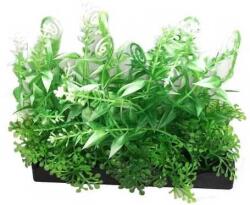 Plantă artificială de acvariu cu frunze care își schimbă culoarea din verde în alb (10 cm)