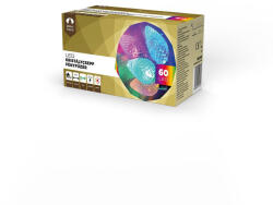 Kristálycsepp Fényfüzér - Zöld Kábel, multi, 60 LED, 12 méter