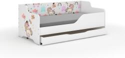 Wooden Toys Lilu Gyerekágy Laminált Fronttal És Oldallal 160 x 80 cm Matraccal És Ágyneműtartóval - Szivárvány Unikornis