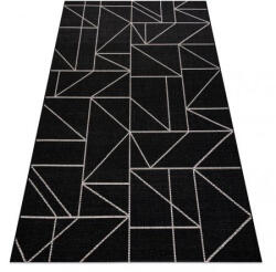 My carpet company My Carpet Company Fonott Sizal Floorlux 20605 Fekete/Ezüst Háromszögek, Geometriai 140x200 cm Szőnyeg