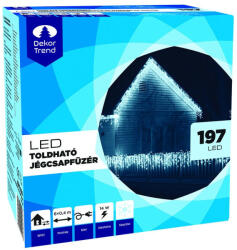 DekorTrend Kültéri KONTAKT LED Jégcsapfüzér - 197 db Hideg Fehér LED-del 6 x 0, 4 m