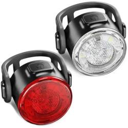 Spyral City első és hátsó lámpaszett, USB-ről tölthető, fekete