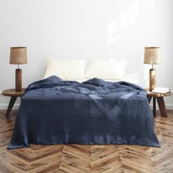 MAJOLI by Bahar Tekstil® Cuvertura gofrata din bumbac 100% 240x260 cm, Optimus Storm Albastru