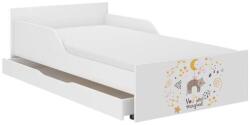 Wooden Toys Pufi Gyerekágy 160 x 80 Matraccal, Ágyneműtartó Nélkül - Macsek