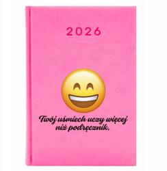 FunnyCase Naptár Rózsaszín A5 2026 Ajándék Pedagógusnap A Mosolyod Többet tanít (Kalendarz Różowy Twój Uśmiech Uczy Więcej)