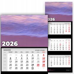  Háromrészes naptár 2026 Havi Irodai Természet Tengerpart Minta Mix (Kalendarz 2026 Natura Plaża Wzory)