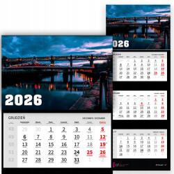  Háromrészes Naptár 2026 Fali Dekoratív Irodai Ajándék Divatos Stílus (KALENDARZ STYL BIUROWY TRÓJDZIELNY 2026 MODNY)