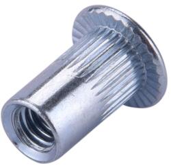 Fortum szegecsanya klt. 50 db, M4, POP-NUT, horganyzott acél, kerek, nyitott, lapos peremű, rovátkolt FORTUM (4770684)