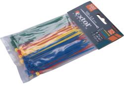 Extol kábelkötegelő 2, 5×100mm 100db, 4 színű (piros, kék, sárga, zöld), nylon (8856192)