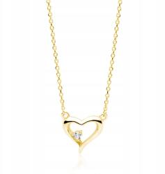Sentiell Ezüst nyaklánc pr. 925 szív cirkónia aranyozott (Z1765NG)