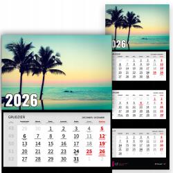  Háromrészes Fali Naptár 2026 Irodai Év Természet Pálma Mix Wz (Kalendarz Naścienny 26 Palmy Wzory)