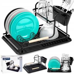 Vilde Csepegtető Nagy Edényszárító Tányérok Evőeszközök 2 Szintes Fekete (5904316481896)