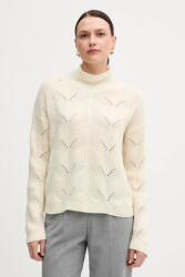 Benetton pulóver gyapjúkeverékből könnyű, bézs, félgarbó nyakú, 1FDFD10F2 - bézs M - answear - 36 990 Ft