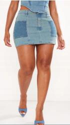 Prettylittlething Kék Farmer Testhezálló Cipzáras Miniszoknya Prettylittlething 36