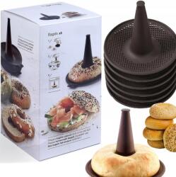 Liderhoff Szilikon Perforált Formák Bagel Készítéséhez Bagel Formák Tölcsér 6 Db (LH-7272)