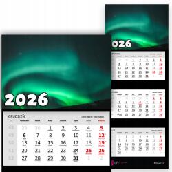  Háromrészes Naptár 2026 Irodai Csillagok Stílus Űrhajós Kozmosz Minták (KALENDARZ GWIAZDY STYL ASTRONAUTA KOSMOS WZ)