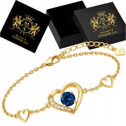 Mennica Świdnicka Arany Női Karkötő Szívekkel Celeb Ezüst 925 Strassz Ajándék (Pozłacana Bransoletka z Cyrkoniami Serce 925)