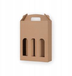 Boros Karton Ajándékdoboz 3 Palack Szürke Barna 262X91X415 mm