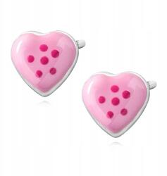 Sentiell Ezüst fülbevaló pr. 925 Zománcozott Szív (G0077)