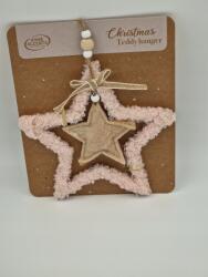  Karácsonyi dekoráció - Csillag medál plüssből és filcből Rózsaszín (AC602113207903)