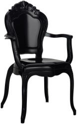 King Home King Arm Glamour Polikarbonát Szék Fekete (KHM-777-APC-BLACK)