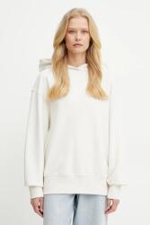 BOSS Orange pamut melegítőfelső fehér, női, nyomott mintás, kapucnis, 50534815 - bézs S