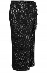 Prettylittlething Fekete Kötött Maxi Egyenes Szoknya Prettylittlething Megkötéssel L