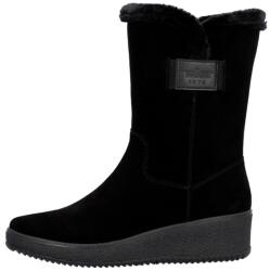 RIEKER Cizme dama, Rieker, Y4456-00-Negru, casual, piele intoarsa, scurte, imblanite, cu talpa groasa, negru (Marime: 36)