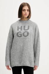 HUGO BOSS pulóver gyapjúkeverékből meleg, szürke, 50548245 - szürke M