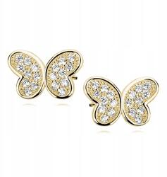 Sentiell Aranyozott fülbevaló pr. 925 Pillangók Strasszok (Z1043E_G)