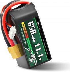 Lipo akkumulátor 3 cellás 11.1V 650mAh 80C XT30 csatlakozó 56x30x15 mm 58g (B0DMK9TB6X)