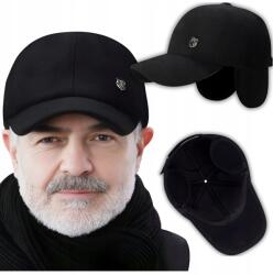  Meleg Férfi Téli Sapka Silddel, Masszív, Elrejthető Fülmelegítővel Télre (ciepła czapka zimowa z daszkiem na zimę)