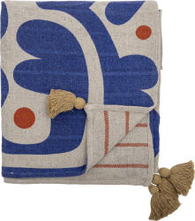 Bloomingville Cuvertură Eviaya 160 x 130 cm bej și albastru (82062682)