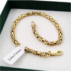 Golden Celebrity Arany Férfi Karkötő Királyi Szövésű 925/585 Ajándék Neki Ajándék (Złota 21cm srebrna grawer damska 585 925)