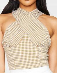 Prettylittlething Fehér-barna Crop Top Nyitott Váll Cipzár Prettylittlething 36