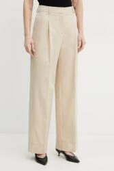 BOSS Orange nadrág vászonkeverékből - bézs 36