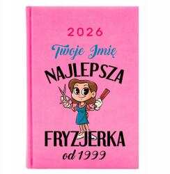 FunnyCase Naptár A5 2026 Rózsaszín Személyre szabott A Legjobb Fodrásznőtől *Dátum* (Kalendarz Najlepsza Fryzjerka Różowy)