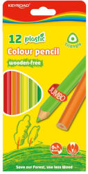 Keyroad Színes ceruza készlet 4 mm famentes háromszögletű Keyroad Jumbo 12 klf. szín - vegyesbolt