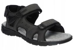 American Club Férfi Szandál, bőr talpbetét, Size 44, fekete (XD93/23)