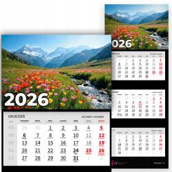 Plaka_TY Háromrészes Falinaptár 2026-re Függő Irodai Polana Mix Minták (Kalendarz 2026 Rok Polana Wzory)