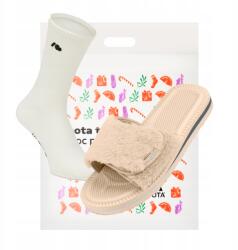 Kubota Ajándék Szett Női Papucs Kubota Tépőzáras Szőrme Bézs 41 Zokni (K25MP-100-001-03-Z-041)